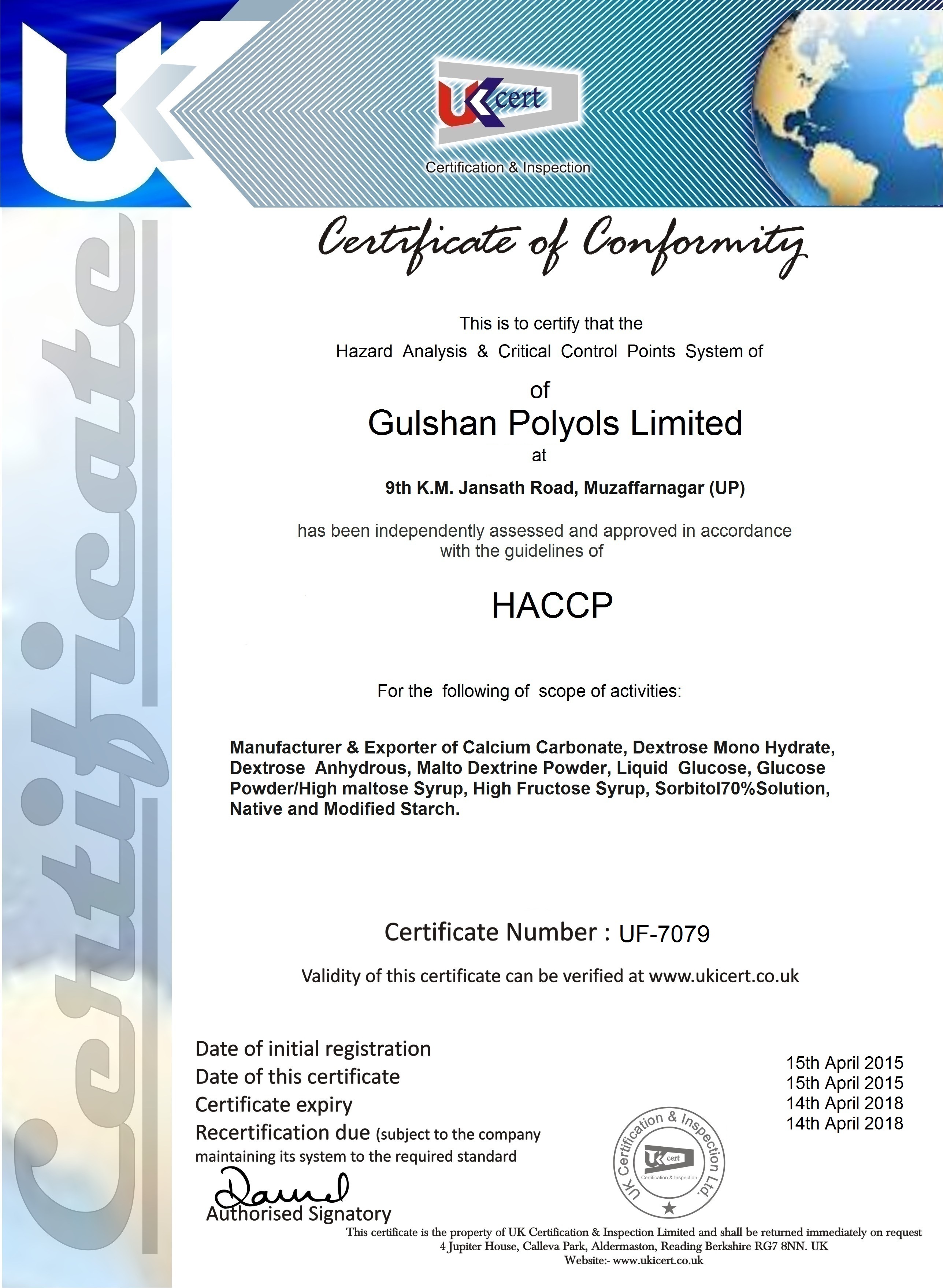 HACCP Certificate